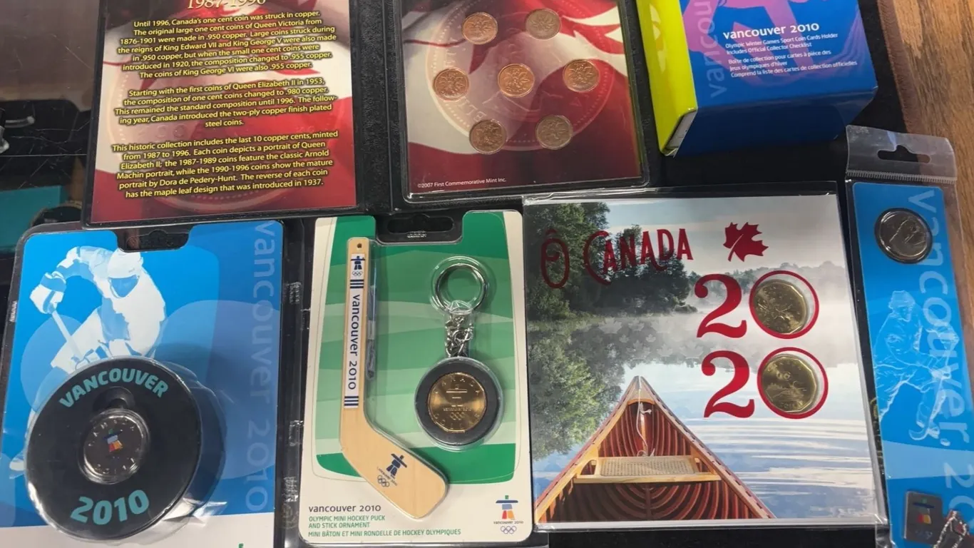 Canadian Collector Coin & Stamp Sets Assortment