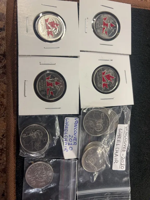 2010 Vancouver Olympics Canadian 25 Cent Coins