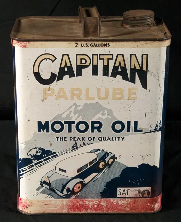 2 GAL CAN CAPITAN PARLUBE MOTOR OIL BECKETT BROS HOLMES PENNSYLVANIA
