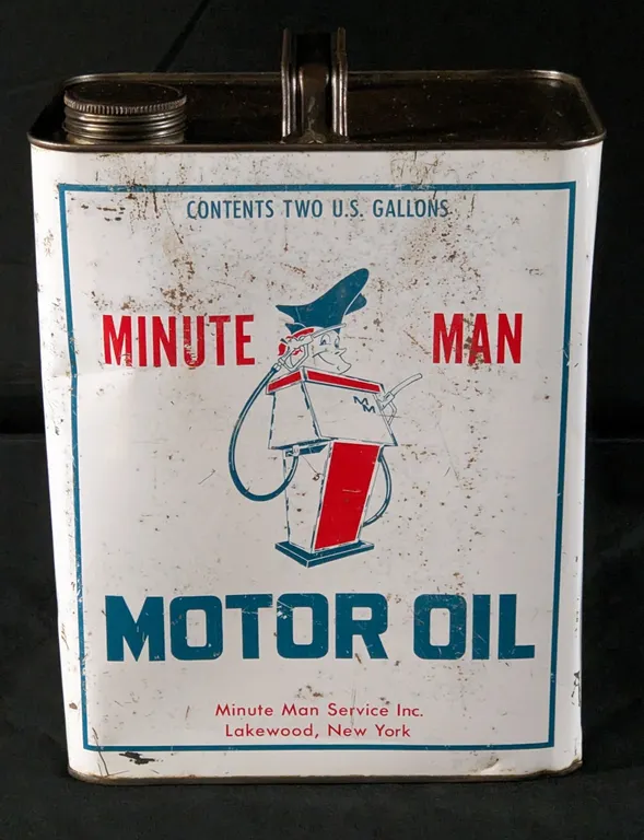 2 GAL CAN MINUTE MAN MOTOR OIL LAKEWOOD NEW YORK