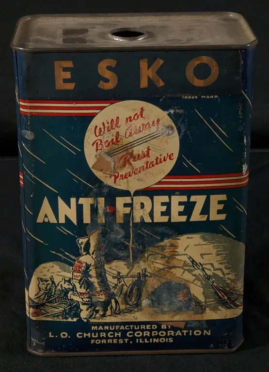 1 GAL ANTIFREEZE CAN ESKO L.O. CHURCH CORP FORREST ILLINOIS