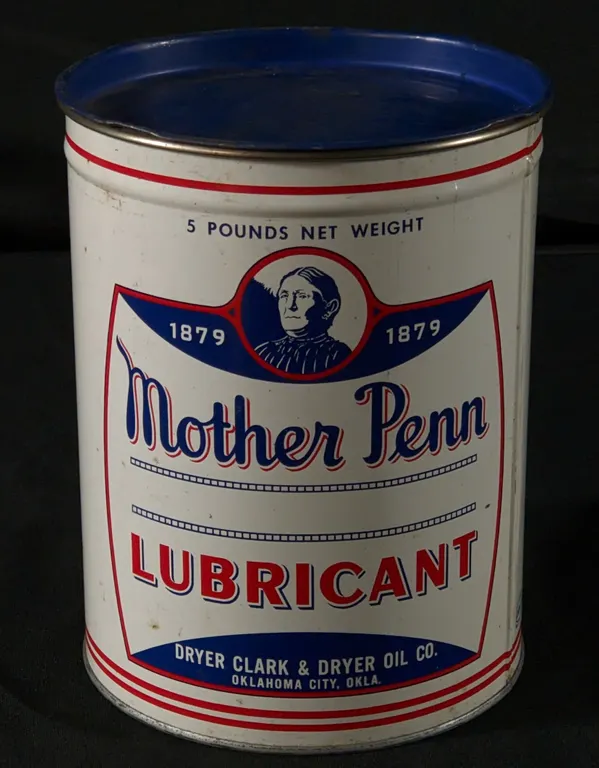 5# GREASE CAN MOTHER PENN LUBRICANT DRYER CLARK & DRYER OIL CO OKLAHOMA CITY