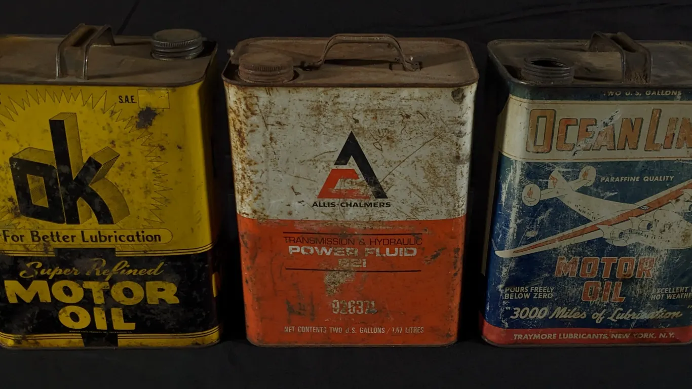 3 ASSORTED 2 GAL OIL CANS OCEAN LINER ALLIS CHALMERS OK