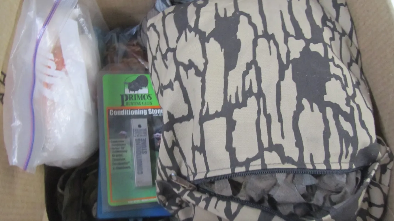 Box Of Assorted Hunting Supplies