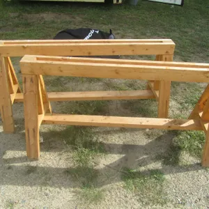 (2) Wood Saw Horses