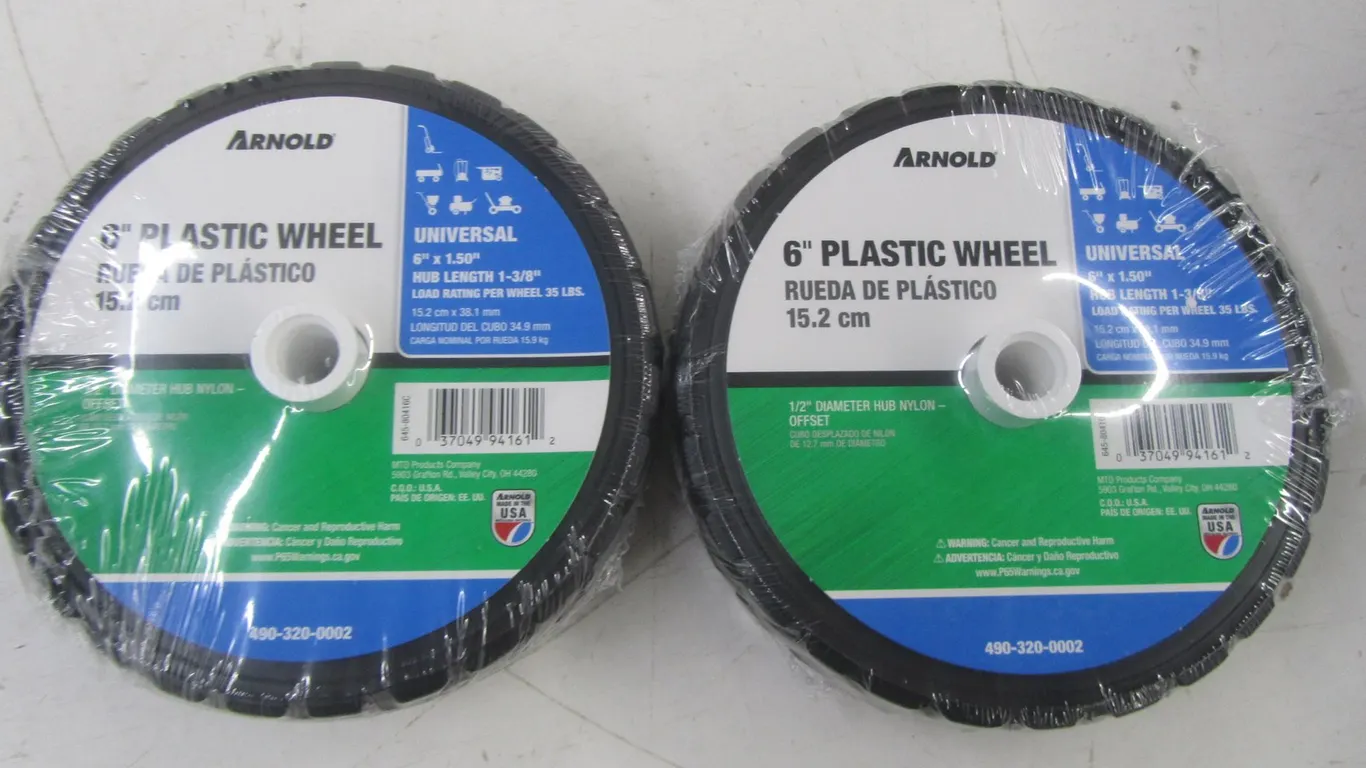 (2) Arnold 6" Plastic Wheels