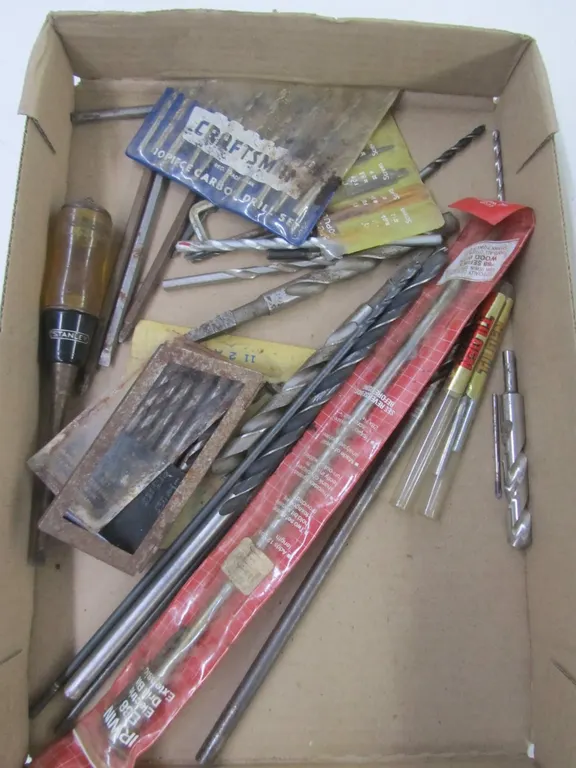 Assorted Drill Bits, Screwdriver Bits, And Flathead Screwdriver