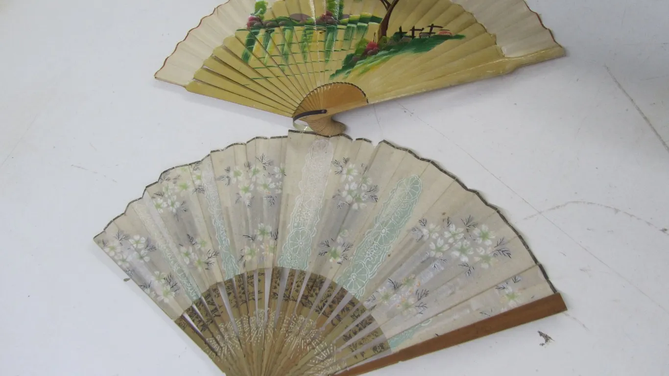 (2) Vintage Folding Fans