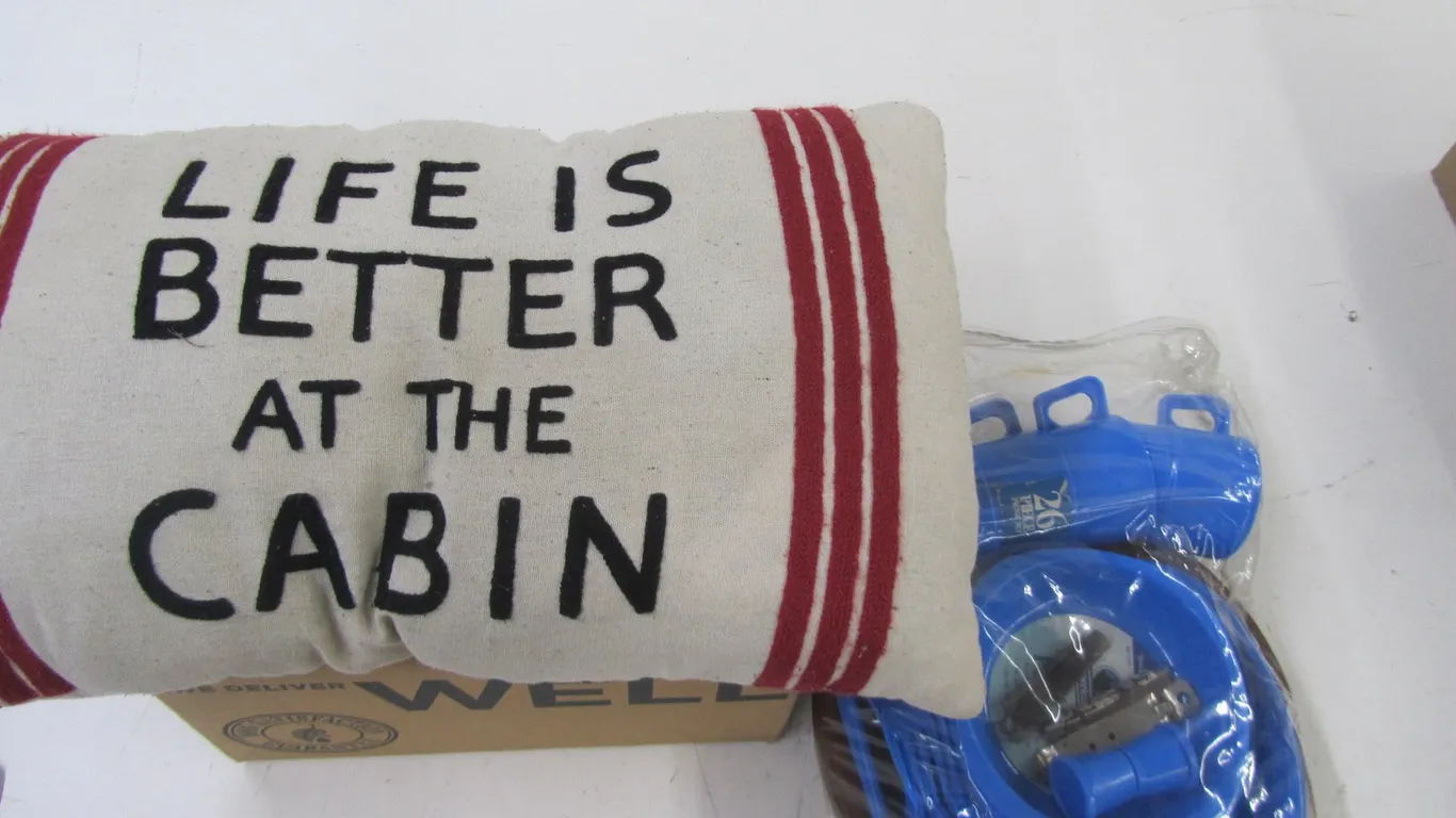 Camping/Picnic Dishware And Cabin Throw Pillow