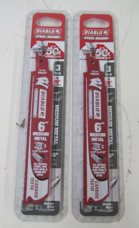 (6) Diablo Steel Demon 6" Sawzall Blades
