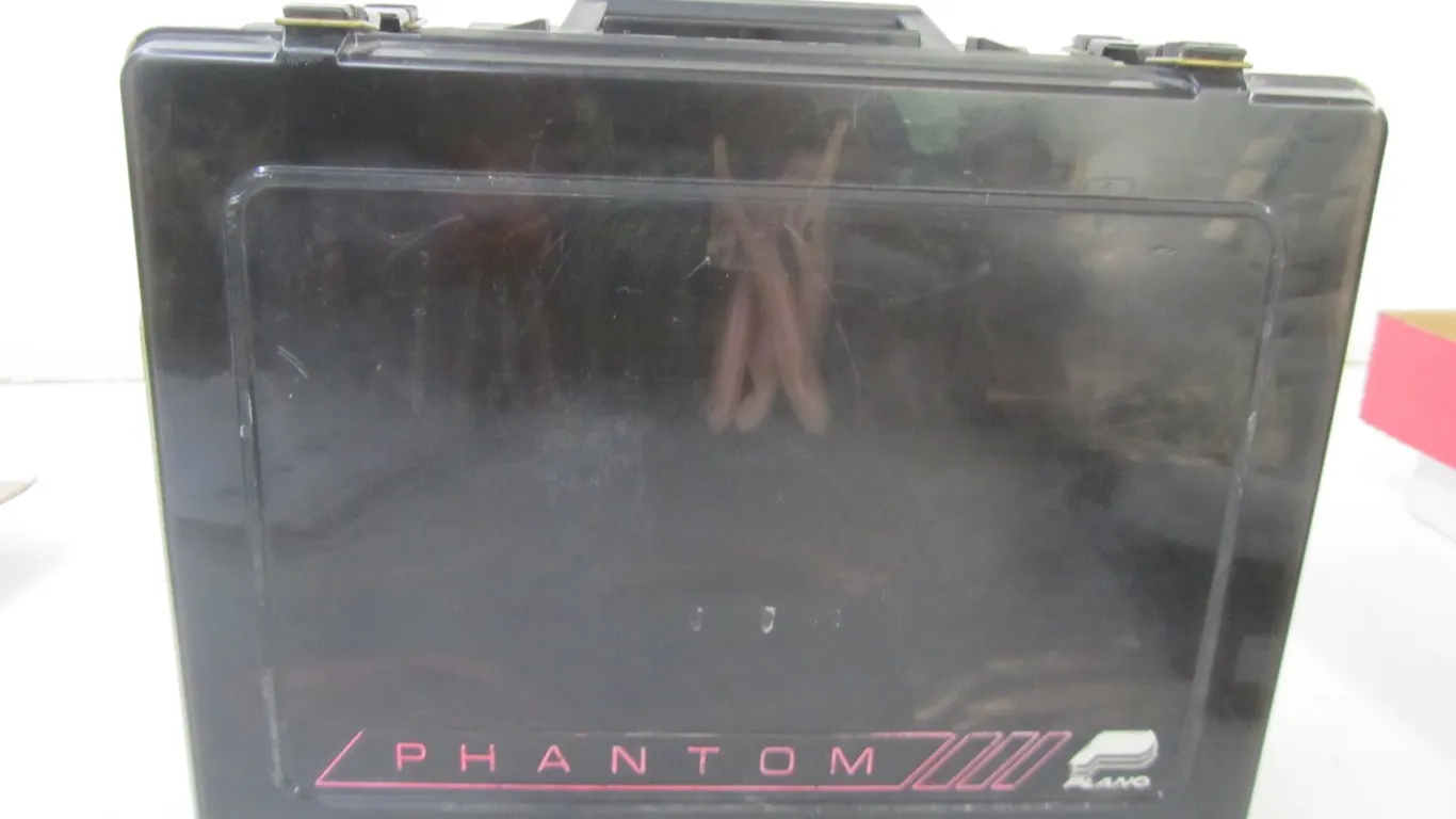 Plano Phantom Full Of Assorted Plastic Baits And Jigs