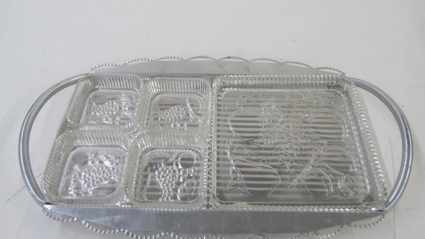 Cut Glass Serving Set w/Tray