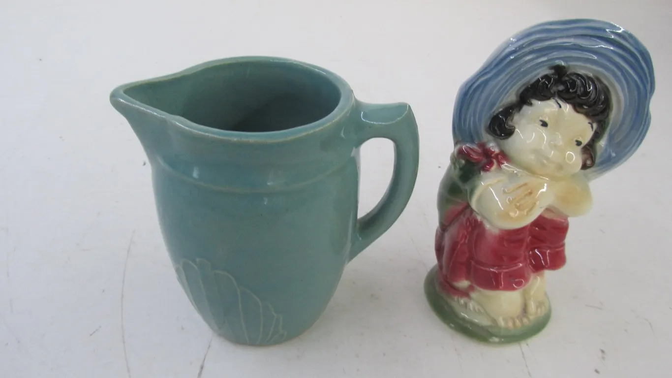 Stoneware Pitcher And Ceramic Planter