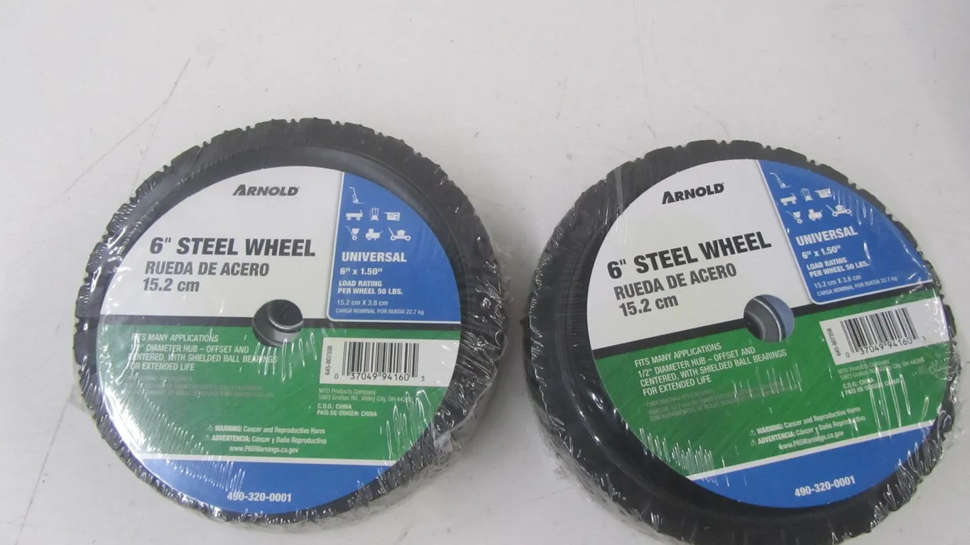 (2) Arnold 6" Steel Wheels