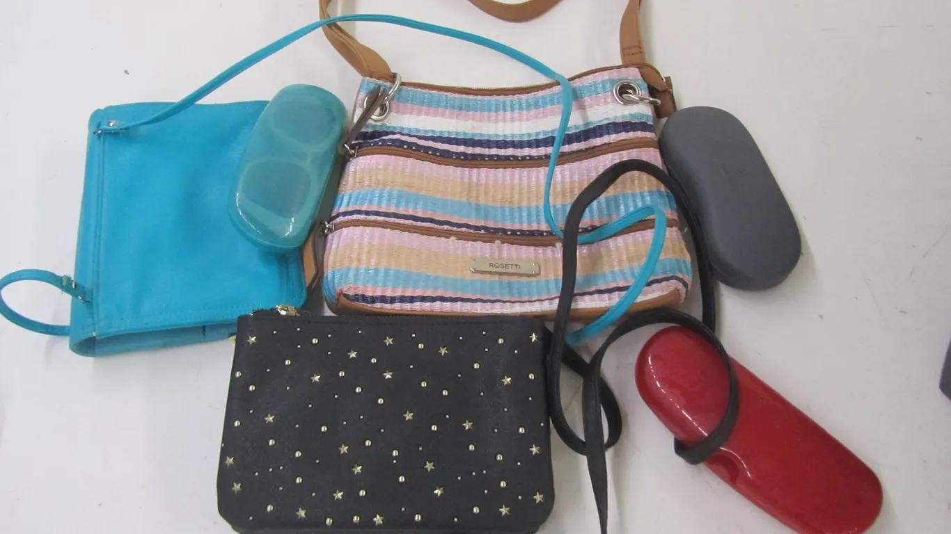 (3) Assorted Purses/Women's Wallets And (3) Eyeglass Cases