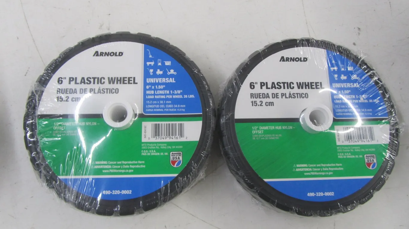 (2) Arnold 6" Plastic Wheels