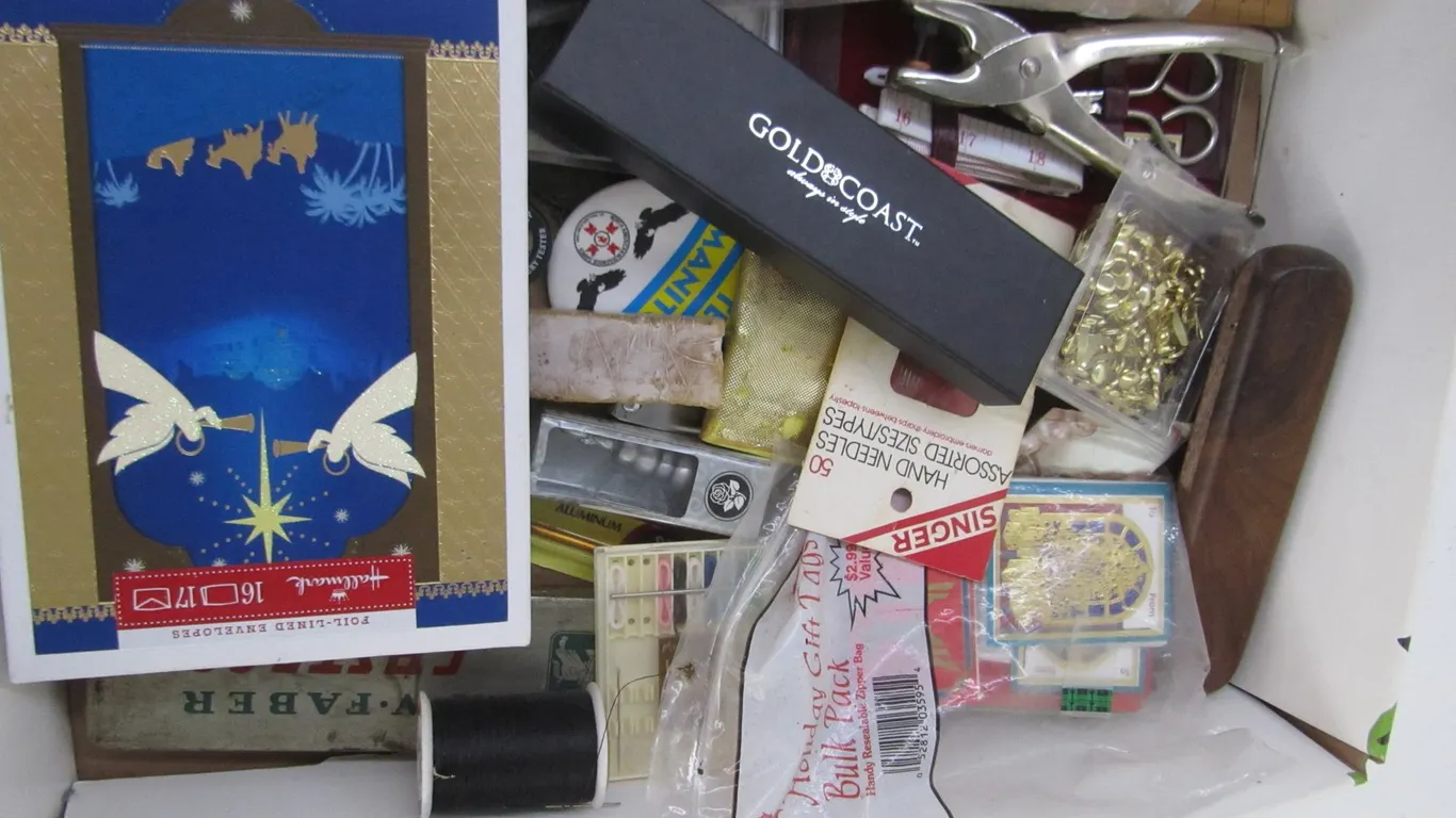 Flat Of Assorted Craft Supplies