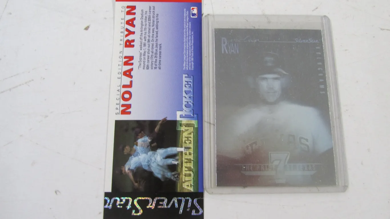 1991 Silver Star Field Of Vision Nolan Ryan Card And AuthenTicket