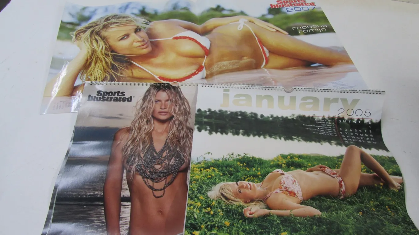 (2) Double-Sided Sports Illustrated Calendars And 2007 Rebecca Romijn 2007 Calendar Poster