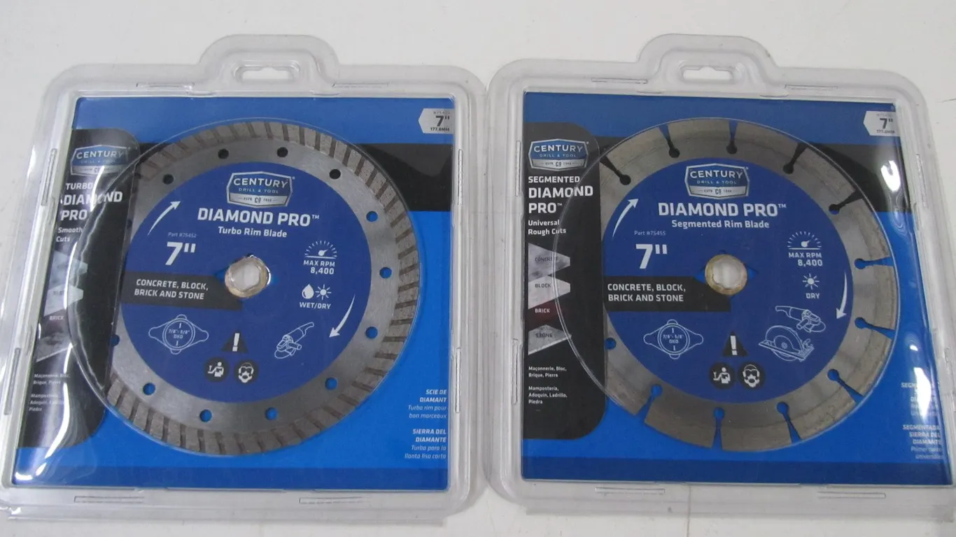 (2) Century Diamond Pro 7" Segmented Rim Blades