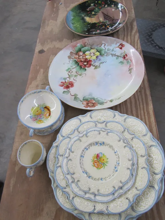 Box Full Of Assorted Decorative Dishware