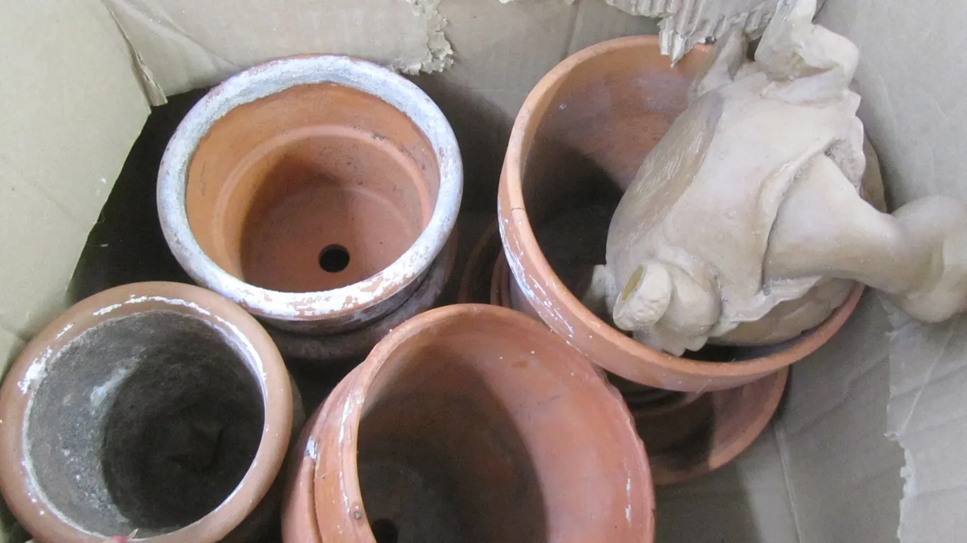 Lot Of Glazed Pottery Planters