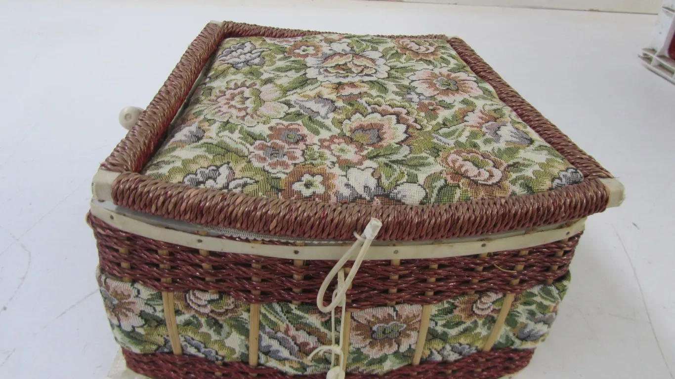 Sewing Box w/Assorted Sewing Supplies