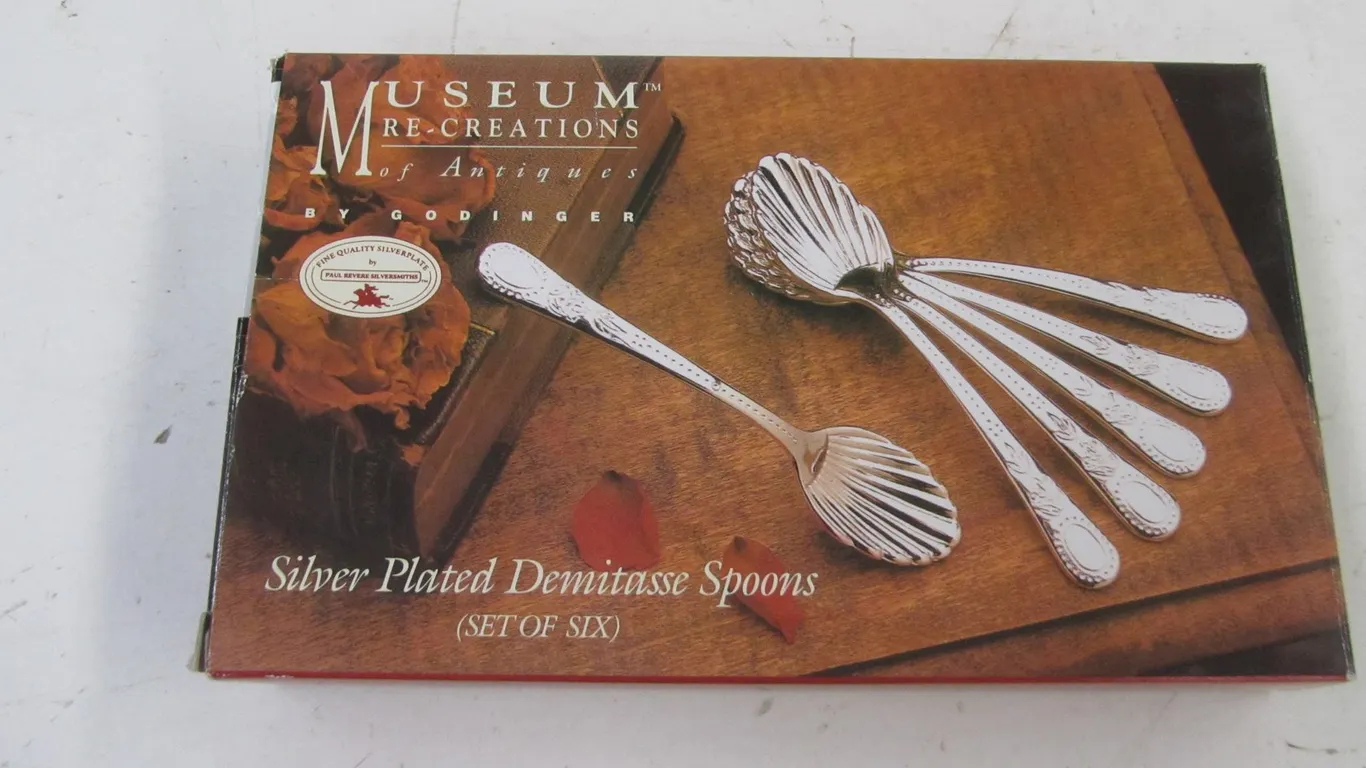 Museum Re-Creations Silver Plated Demitasse Spoon Set Of (6)