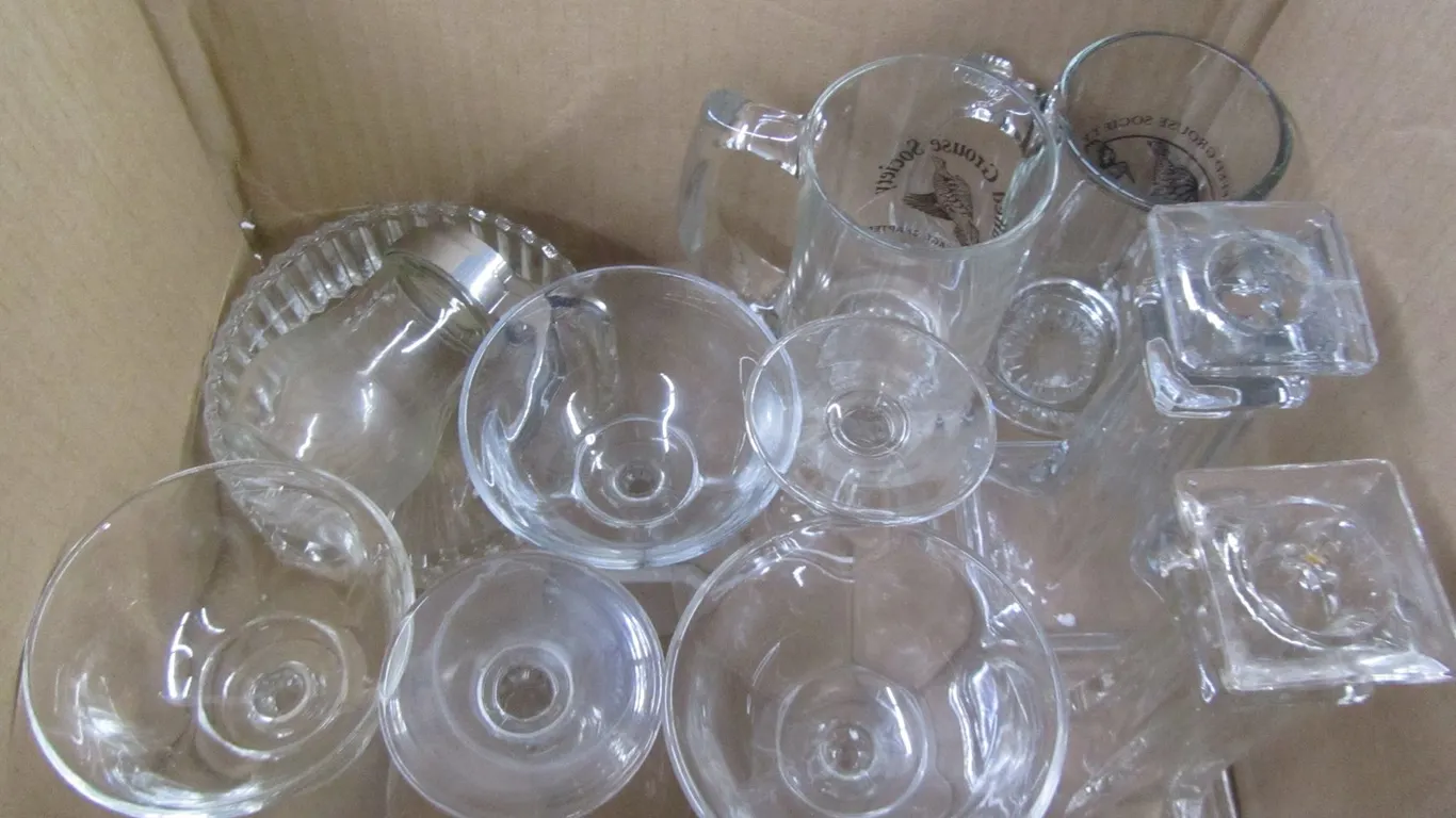 Box Of Assorted Glassware