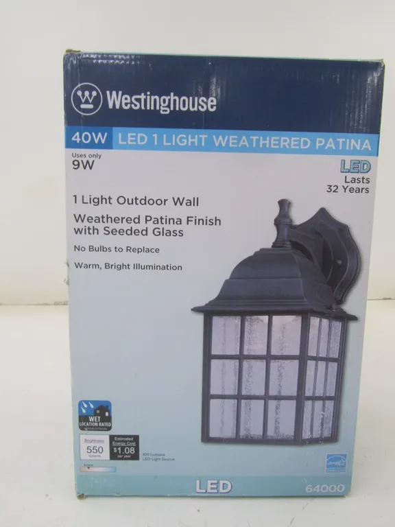 (2) Westinghouse LED 1 Light Weathered Wall Lights