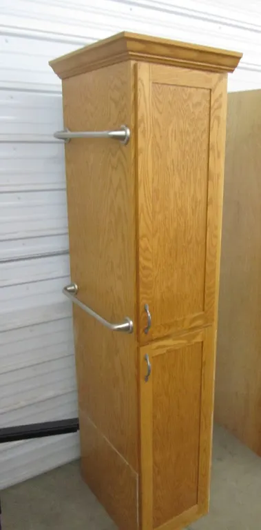 Custom Built Oak Linen Cabinet