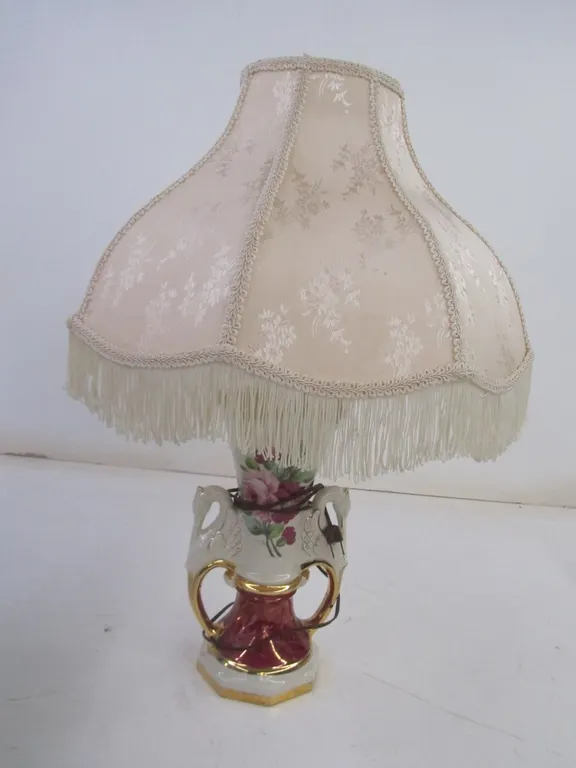 Unique Ceramic Table Lamp w/Shade