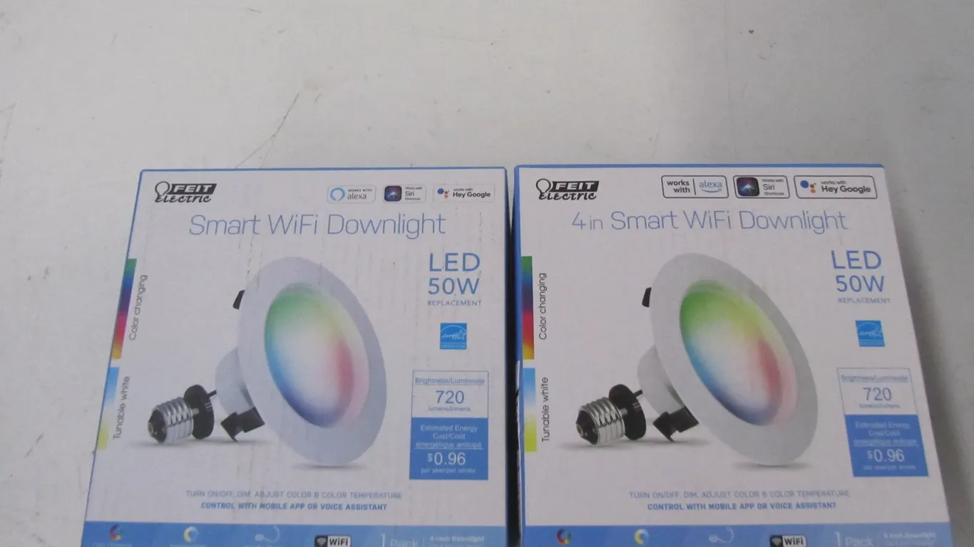 (2) Feit 4" Smart Wi-Fi Downlights