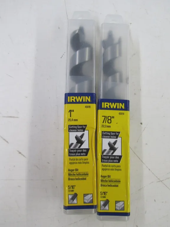 (2) Irwin Auger Bits