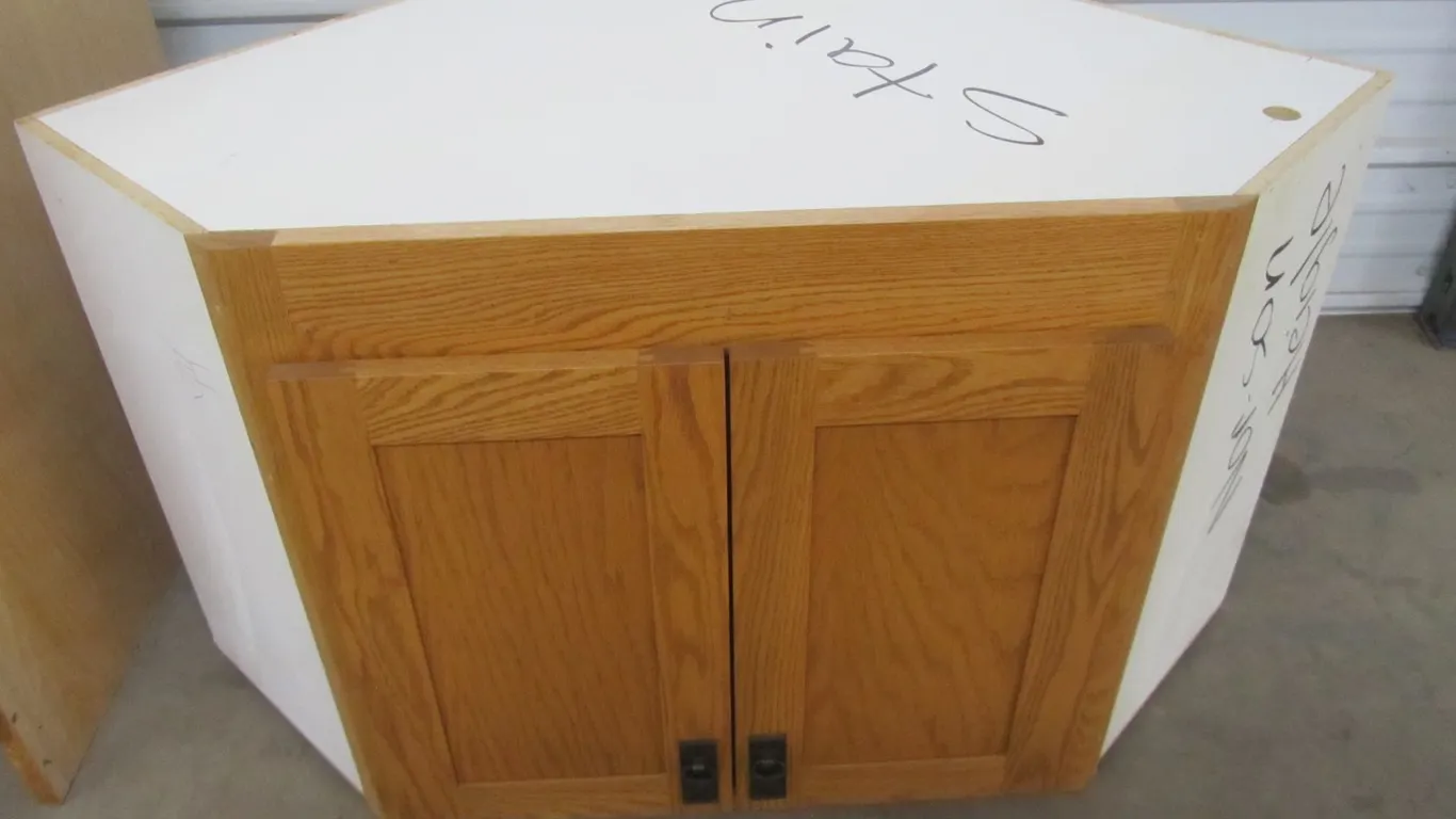 Custom Built Oak Corner Cabinet