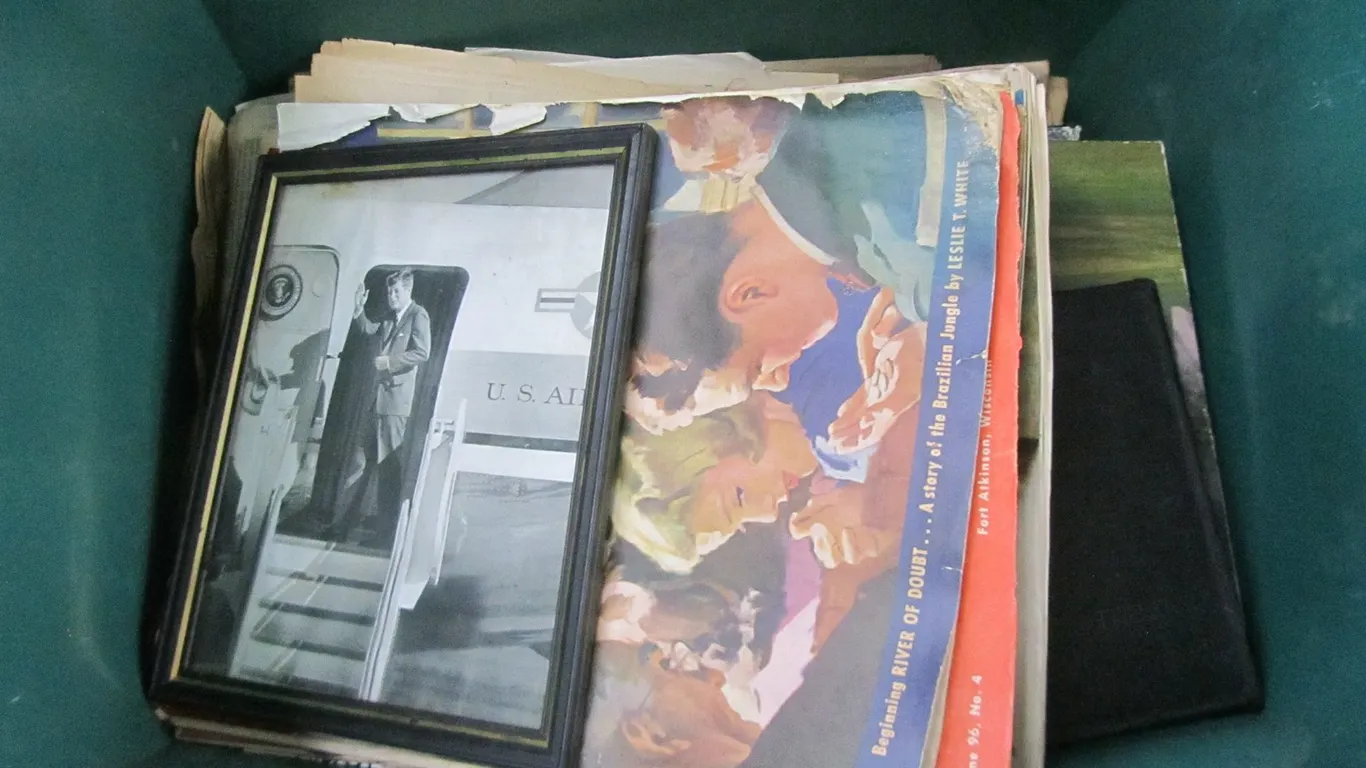 Tub Full Of Vintage Books, Magazines, And Newspapers