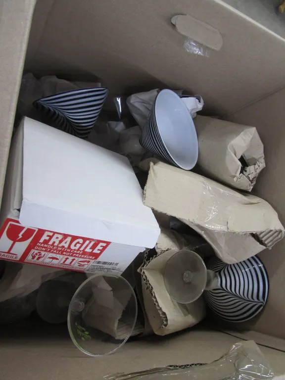 Box Of Assorted Glassware