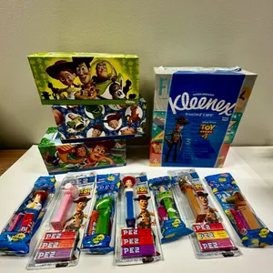 Toy Story Kleenex Boxes and Pez - New In Packaging