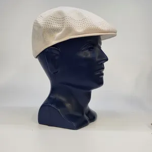 Mens Kangol Tropic 504 Ventair Flat Cap Cream Beige Mesh Summer Hat Medium