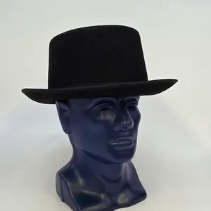 J Hats Black Top Hat Mens Large Extra Large Formal Steampunk  Felt Hat