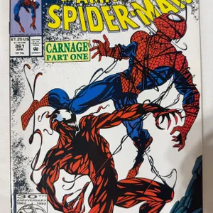 The Amazing Spider-Man #361 features the first full appearance of the villain Carnage