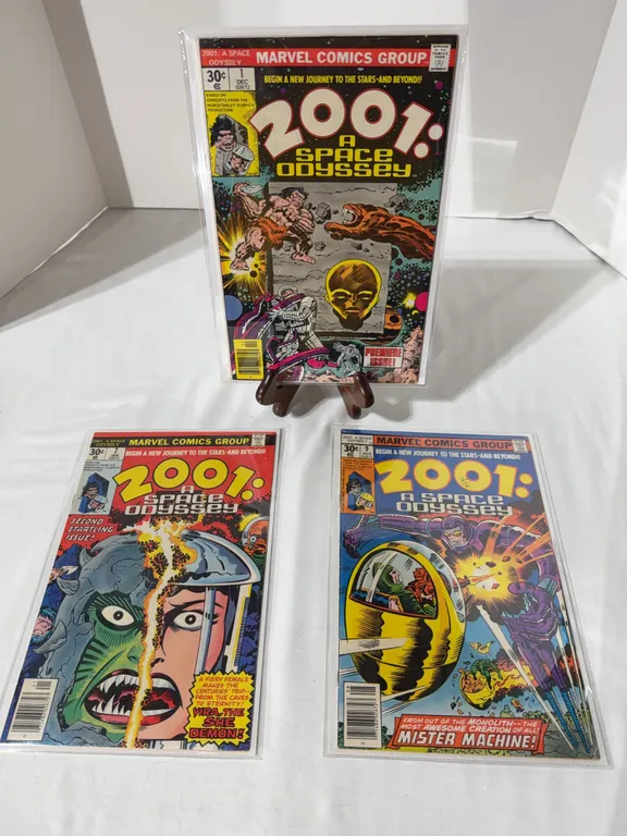 Issues 1, 2, and 9 of Marvel 2001: A Space Odyssey by Jack Kirby