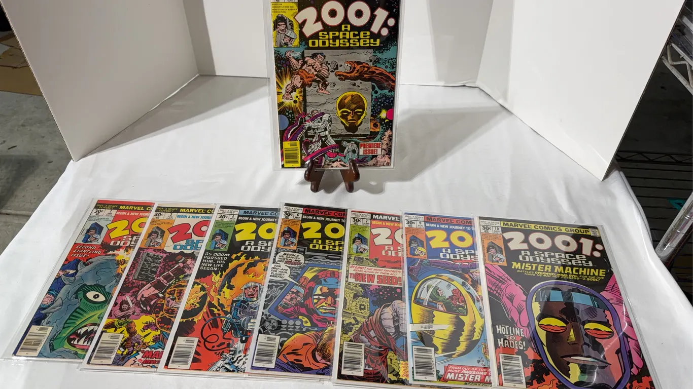 Lot of 8 Marvel Comics' 2001: A Space Odyssey comic books. Issues 1-4, 6-7, and 9-10