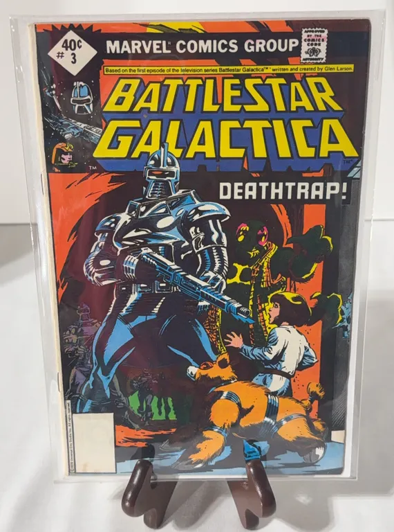 Vintage copy of Battlestar Galactica #3 titled "Deathtrap!