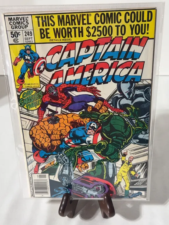 Vintage copy of Captain America #249, featuring cover art and pencils by John Byrne.