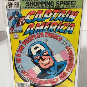 Captain America #250 , featuring the iconic "Captain America for President" cover art by John Byrne