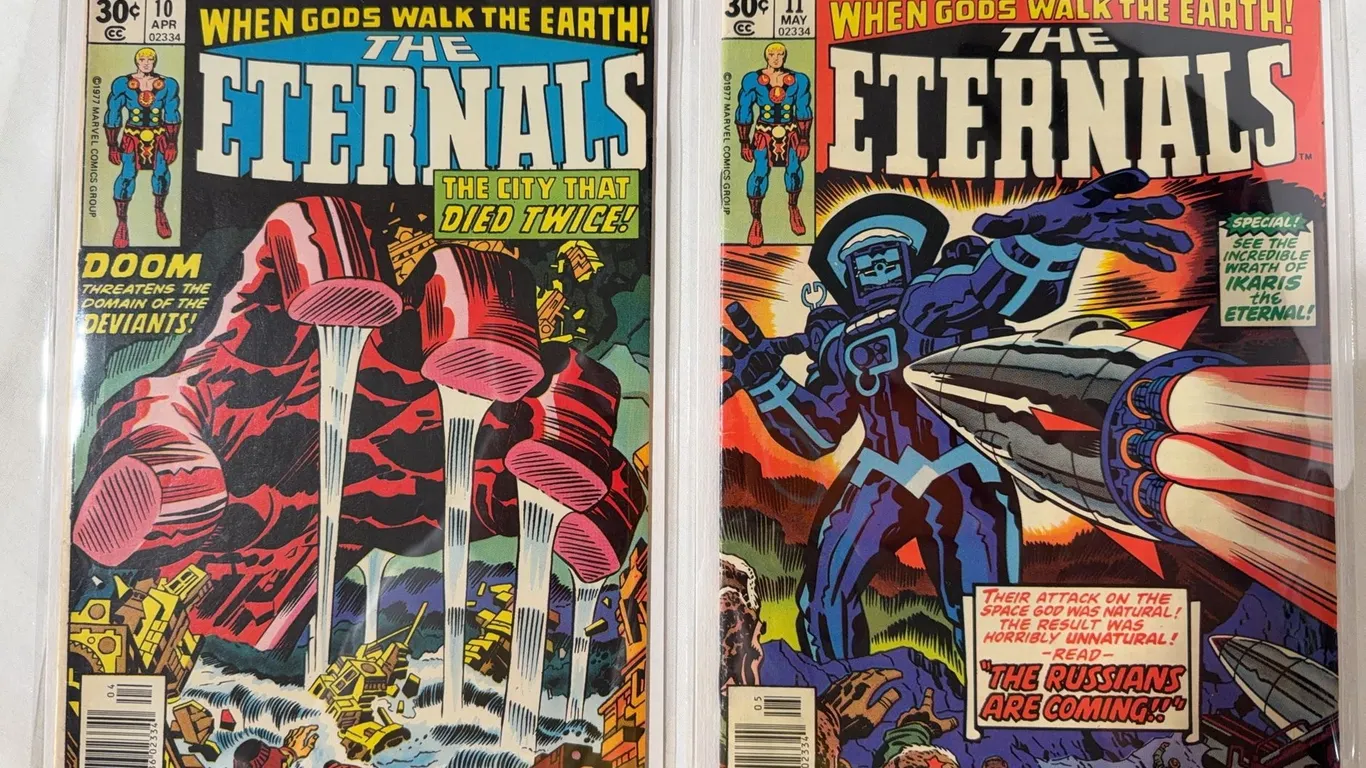 Issues #10 and #11 of Marvel Comics' The Eternals (Volume 1),