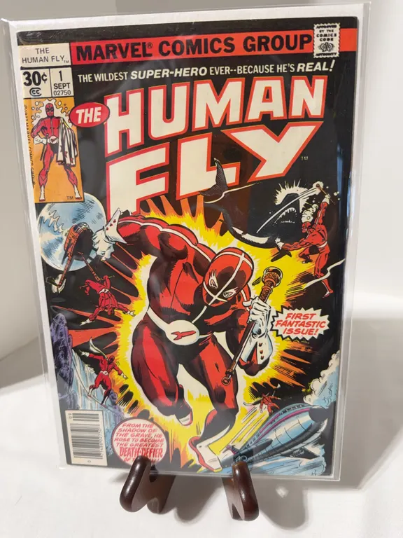 The Human Fly #1 comic book "first fantastic issue" debut based on real-life stuntman Rick Rojatt.