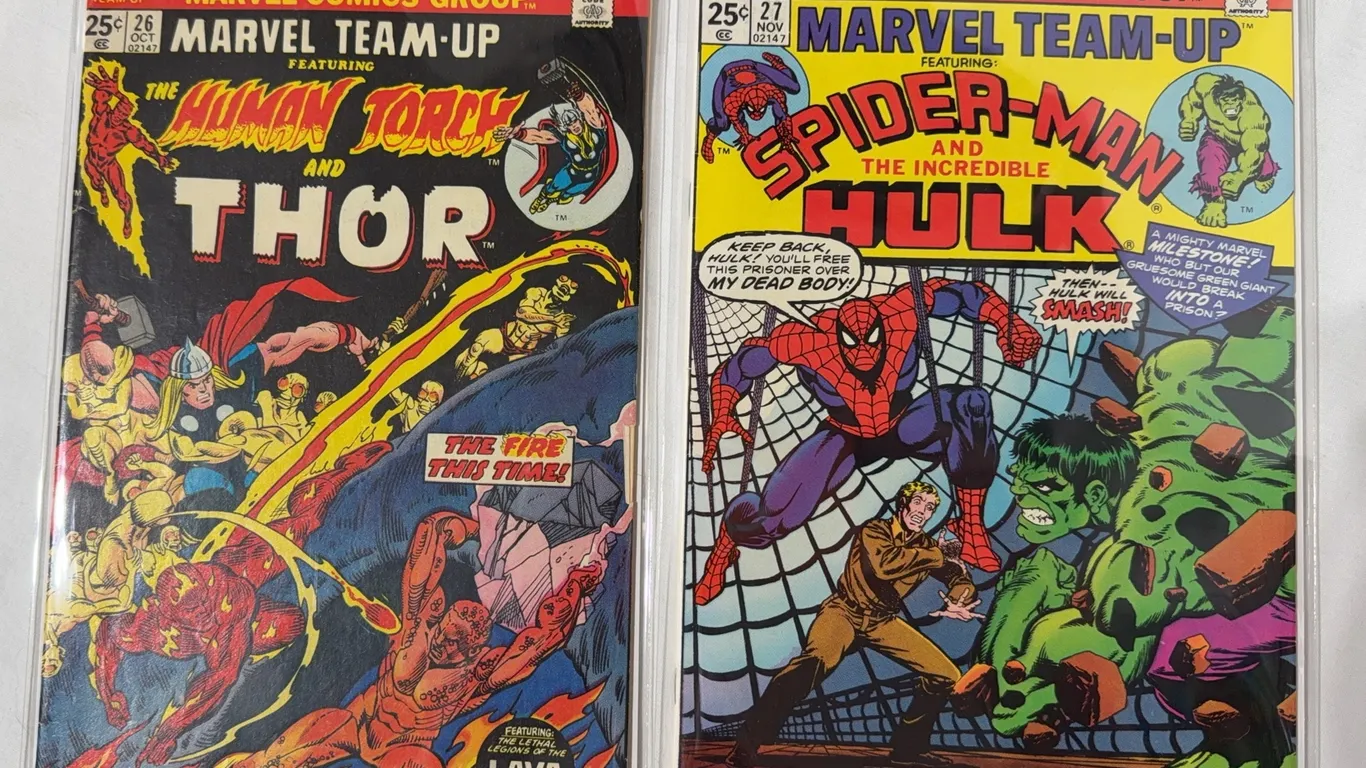 Lot of two Marvel team ups #26 and #27. Featuring Spider-Man, Hulk, and Thor