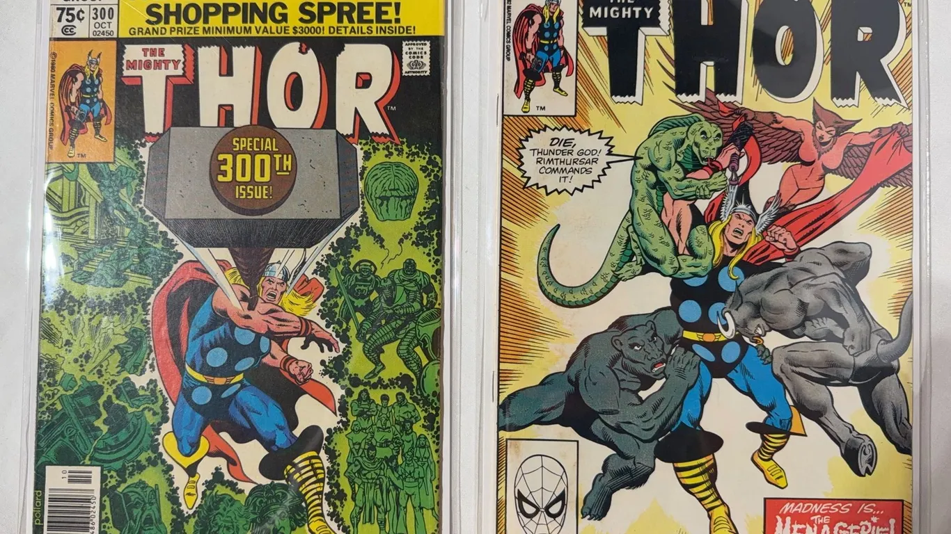 A lot of 2 vintage Thor magazines number #300 and. #321.